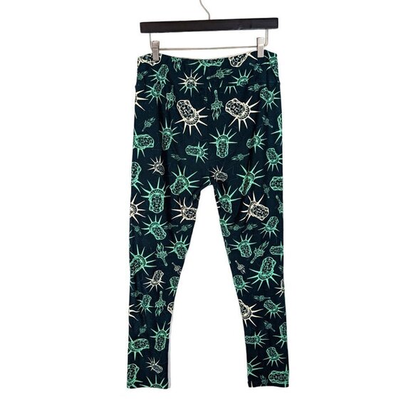 LuLaRoe Tall & Curvy High Rise NYC Statue of Liberty Leggings Womens Medium Tall - Picture 4 of 6